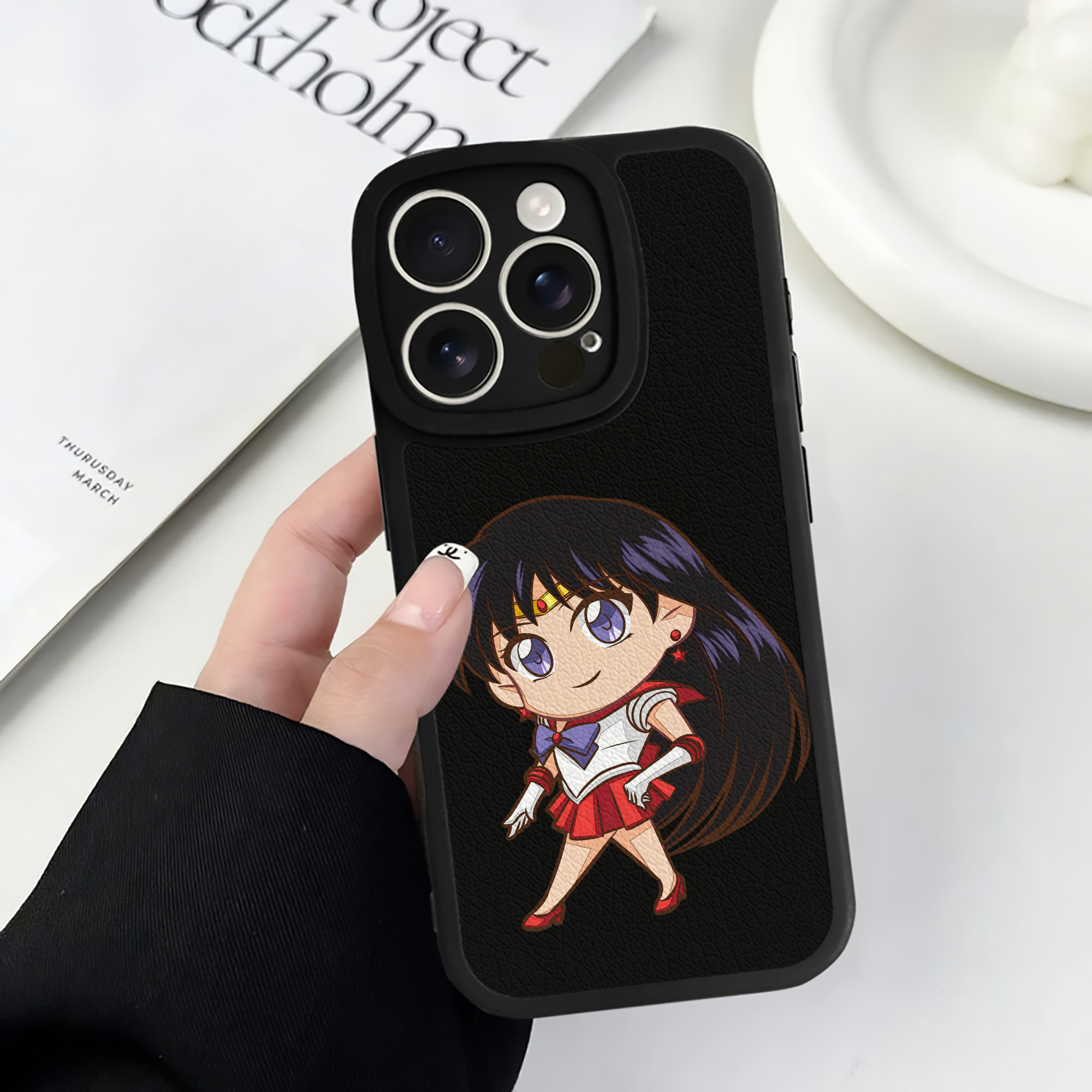 （画像用） 美少女戦士セーラームーン 火野レイ ひの レイ Sailor Moon Hino Rei （セーラーマーズ,Sailor Mars） 【iPhone 16シリーズ対応】シリコンスマホケース（レザー調） 材質：シリコン